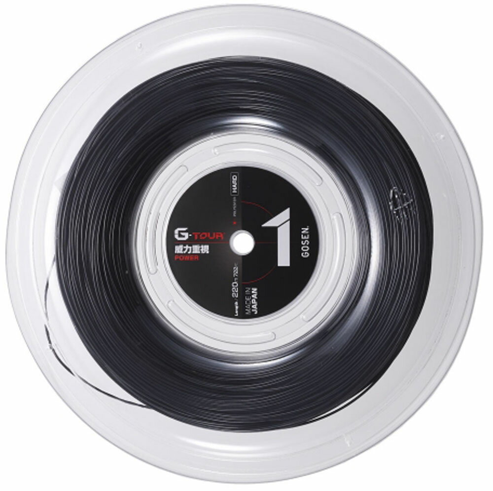 ゴーセン G-TOUR 1 16 ブラック 220M ロール (TSGT102-BK) [ GOSEN ポリエステル ストリング ]【メーカー取寄せ商品】