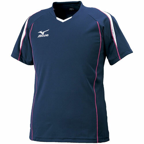 ミズノ プラクティスシャツ(半袖) （ V2MA6087 - 14 ネイビー×ホワイト ）[ MIZUNO MS ジュニア ]