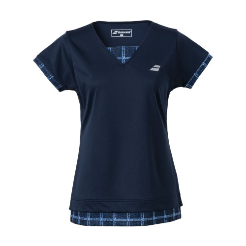 楽天ウインザーラケット楽天市場店【ネットバーゲン】バボラ PURE SHORT SLEEVE SHIRT （ BWG3378-NV00 ）[ BabolaT LS レディース ]23FW