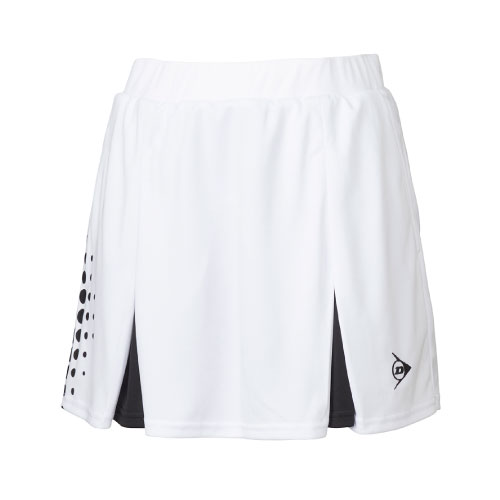 メーカーダンロップ 品番DAK-2392W-WHITE サイズS/M/L/O/XO/2XO 対象性別レディース 　素材本体：ポリエステル100%インナー：ポリエステル82%　ポリウレタン18% 　機能吸水速乾UVNBA公認 　カラーWHITE発売日2023年7月 両サイドに輝きを表現したデザインを施したインナースパッツ付きスカート。 契約プロ着用予定。