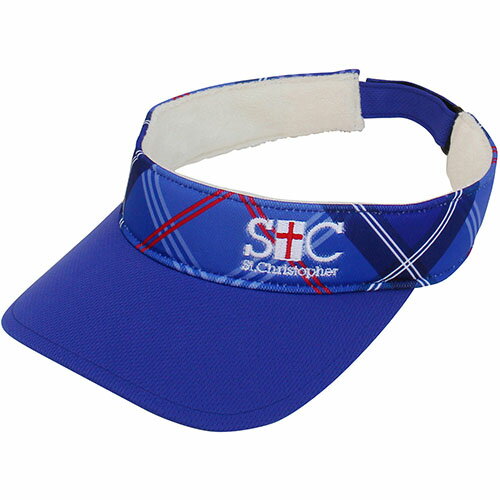 メーカーセントクリストファー 品番STC-BCA4610-SP サイズフリー(56±3cm) 対象性別レディース 　素材ポリエステル 100% 　カラーSP(サファイア)発売日2023年 マドラス風チェックをクラウンに使ったサンバイザー