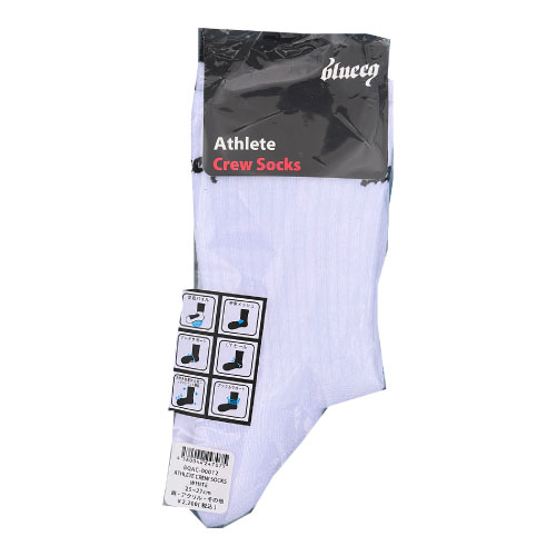 uCN ATHLETE CREW SOCKS i BQAC-00012-WHITE j[ blueeq MSC Y ]23SS