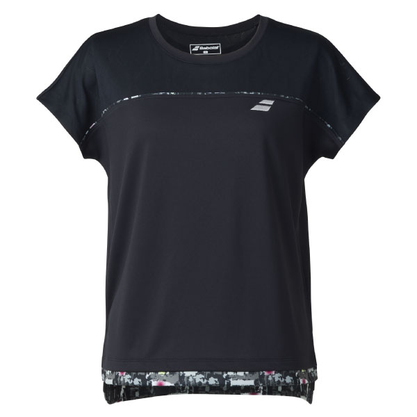 【SALE】バボラ PURE SHORT SLEEVE SHIRT （ BWP5574-BK00 ）[ BabolaT LS レディース ]25FW