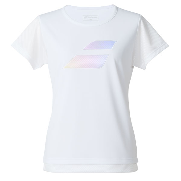 【SALE】バボラ PURE SHORT SLEEVE SHIRT （ BWP5578-WH00 ）[ BabolaT LS レディース ]25FW