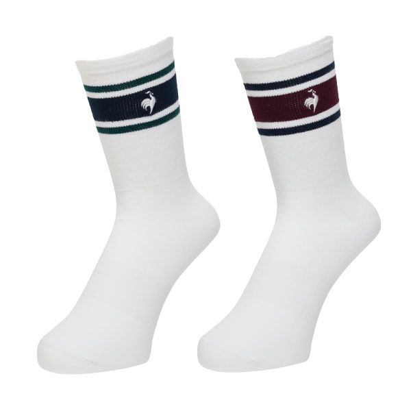 ルコックスポルティフ 2Pソックス(ミドル丈) （ LT5FSO32U-WH00 ）[ lecoq sportif LSC アクセサリー ]..