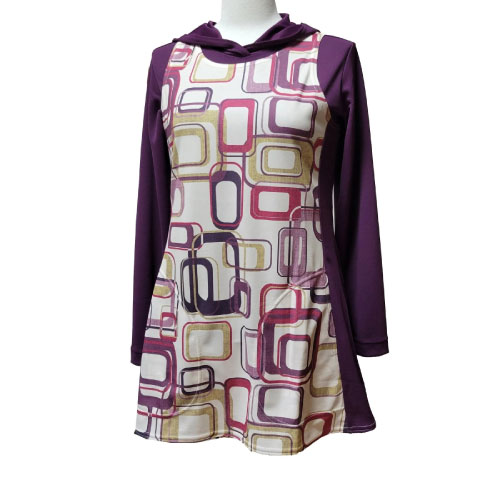 【SALE】ルフ 幾何学柄ノースリーブチュニック （ 338OP-PU ）[ Loeuf LS レディー...