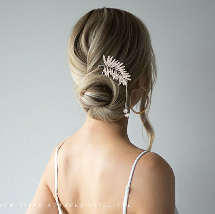 ヘッドドレス ウェデイング ヘアアクセサリー レディース かんざし ヘッドアクセ ヘアー ヘアアレンジ ブライダルジュエリー 葉 髪飾り ヘア飾り ブライダル ...