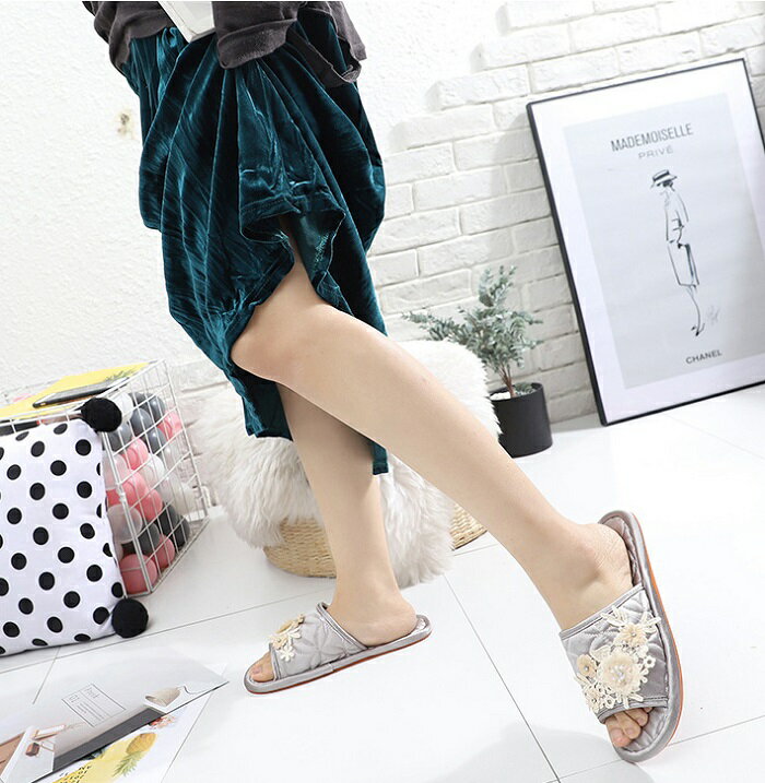 ルームシューズ ルスリッパ 送料無料 スリッパ レディース 室内履き 上履き 婦人 四季 刺繍 レース リ..