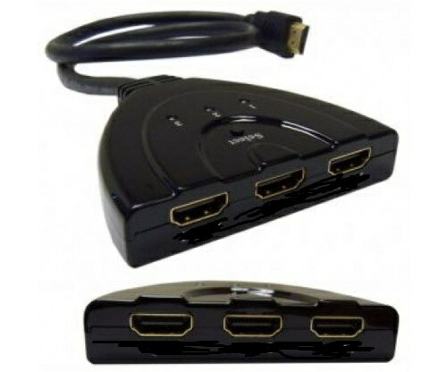 HDMIセレクター HDMI切替機 3回路切替器 3入力1出力 HDMI分配器 1080p HDMI セレクター 切替機 簡単 電源不要 メール便 送料無料 02P03Dec16