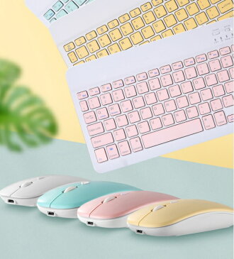 Bluetooth ワイヤレス マウス キーボード セット カラフル　パソコン PC 周辺機器 無線 電池式 コードレス　かわいい スタイリッシュ　スリム　　メール便送料無料