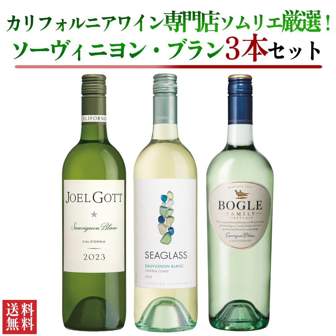 【カリフォルニア ソーヴィニヨン ブラン 3本】送料無料 白ワイン 750ml×3本 3本セット さわやか クリスマス お正月 年末年始 シーグラス ジョエルゴ...