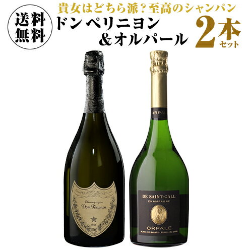 ドンペリニヨンのワインギフト 【1本あたり23,000円 送料無料】 トップオブシャンパーニュ！ ドン ペリ & オルパール 2本セット 750ml 2本入シャンパン シャンパーニュ ドン ペリニョン ドンペリ 映え ナイト ワインセット 浜運 あす楽　いちおしシャンパン