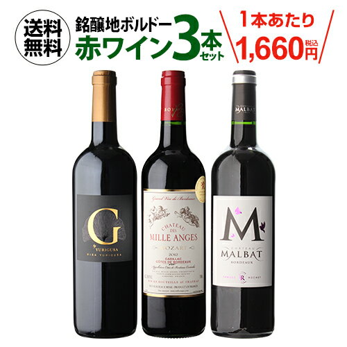 1本あたり1,660 円(税込) 送料無料 ボルドー 赤ワイン 3本セット 750ml 3本入フランス ボルドー ワインセット 浜運 母の日 父の日 ギフト