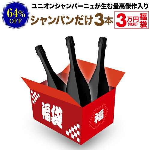 送料無料 92,400円(税込)相当が入って33,000円(税込)！ シャンパンだけ3本 3万円(税別)福袋 2023年 シャンパーニュ 辛口 ワイン福袋 ワインセット 浜運