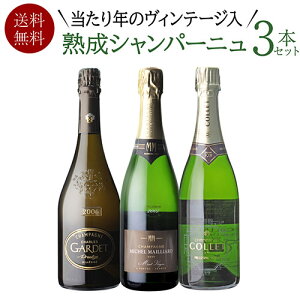 【1本あたり11,000円(税込) 送料無料 】2000年代 で揃えた 熟成 シャンパーニュ 3本セット 750ml 3本入 2弾フランス ワインセット 熟成ワイン 父の日 お中元 浜運