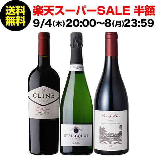 【送料無料 スーパーSALE半額】 厳選！ちょっと良いワイン3本セット 8弾ワインセット ワイン セット 赤ワイン シャンパーニュ イタリア フランス アメリカ 浜運 手土産 お祝い ギフトのサムネイル