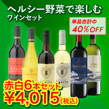 【送料無料】ヘルシー野菜で楽しむ 赤ワイン 白ワイン 6本セット ワインセット | ワイン 750ml 6本 セット 赤 白 赤白 ペアリング マリアージュ ソムリエ 厳選 人気 おすすめ パーティー 飲み会 宅飲み ギフト プレゼント 誕生日 辛口 ミディアム お酒 酒