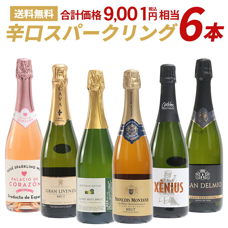 ランキング入賞★【すぐ使えるクーポン配布中！】高コスパ スパークリングワインセット スパークリングワイン 6本 辛口 泡 ワイン 飲み比べ ギフト ワインネット フランス ドイツ スペイン ゼクトハウス ゼクト ゼニウス CAVA カヴァ