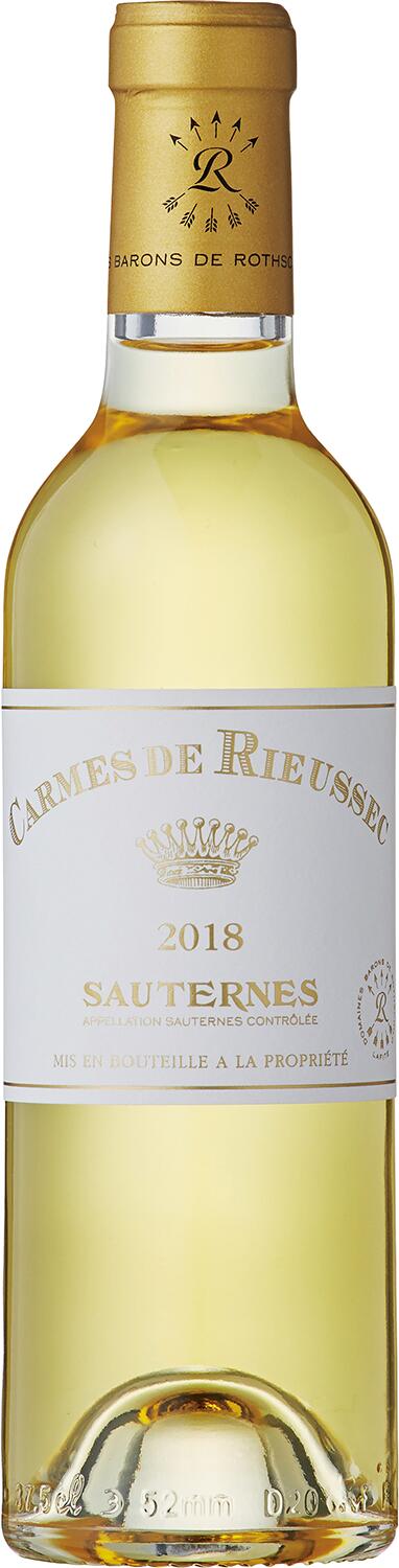 【全品P3倍★本日限り】　カルム ド リューセック ハーフ　375ml　2018　Carmes de Rieussec Half　白ワイン　貴腐ワイン　セミヨン【ハーフボトル】極甘口　　　ギフト 父の日 金賞 750ML おすすめ