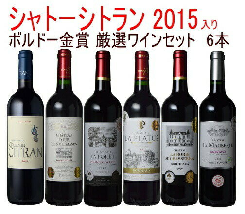 【全品最大P10倍★本日限り】　【送料無料】シャトーシトラン2015 入り 金賞ボルドー 6本セット ボルドー グランヴァン モトックス ワイン 金賞 セット3つ星セット　ギフト 父の日 金賞 750ML おすすめ