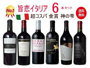 格付けイタリアワイン（DOCG） 【全品最大P10倍★本日限り】　 【送料無料】神の雫 6本 イタリアワイン リッチセット 赤ワイン セット 6本 赤ワインセット DOCG 神の雫 ワイン 福袋　　　ギフト 母の日 金賞 750ML おすすめ