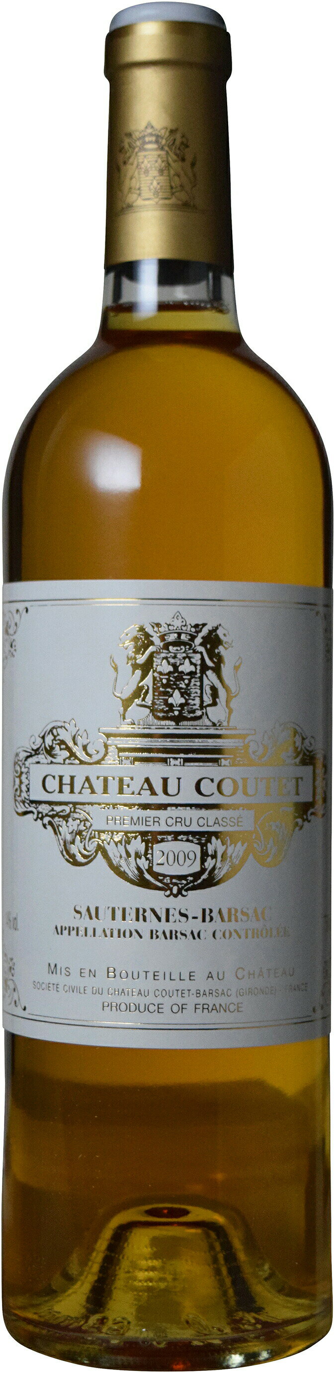 【全品最大P10倍★本日限り】　シャトー・クーテ 2009 ソーテルヌ 白・貴腐 750mlBARSAC[Chateau Coutet]フランス 甘口白ワイン 食後酒 ボルドー ギフト 御歳暮 750ML おすすめ ギフト 父の日 金賞 750ML おすすめ　ギフト 父の日 金賞 750ML おすすめ