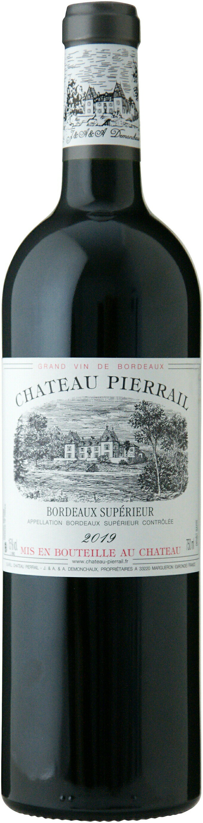 商品詳細 品番617802 バーコード 生産者名 Chateau Pierrail EARL シャトー・ピエライユ 商品名 Chateau Pierrail Rouge シャトー・ピエライユ 赤 ヴィンテージ2019 容量 x 入数750ml 原産国フランス 地方ボルドー 品質分類・原産地呼称A.O.C.ボルドー・スペリュール 格付 品種メルロー 80%/カベルネ・ソーヴィニヨン 20% 醗酵ステンレスタンク 熟成オーク樽熟成12カ月(新樽比率30%、仏産、225L)、ステンレスタンク熟成6カ月 平均年間生産量120,000本 ALC度数15％ キャップ仕様コルク 種類スティルワイン 色赤 味わいフルボディ 飲み頃温度16℃ ボトルサイズ(幅/高さ/奥行) 76 x 302 x 76 mm コメント・評価情報 コメント濃厚な黒果実の風味に加え、バニラ、コーヒーなど魅力的なアロマが広がります。アフターにはオークの風味と滑らかなタンニンが広がります。複雑かつ優雅な余韻が楽しめる重厚な1本。 ビオ情報 サステナブル農法認証情報 HVE その他の認証 ワイン・スペクテーター得点 ワイン・アドヴォケイト得点 コンクール入賞歴(2018)パリ農業コンクール 金賞/コンクール・デ・ヴィニュロン・インディペンダンツ 金賞/゛タンヌ・エ・デソーヴ・プリ・プレジール 金賞 海外ワイン専門誌評価歴(2018)「ジェームス・サックリング」 90点 国内ワイン専門誌評価歴 生産者について Chateau Pierrail EARL シャトー・ピエライユ 数多くのコンクールで高評価＆金賞受賞！ 17世紀から続く由緒正しきシャトー 季節のご挨拶 御正月 お正月 御年賀 お年賀 御年始 母の日 父の日 初盆 お盆 御中元 お中元 お彼岸 残暑御見舞 残暑見舞い 敬老の日 寒中お見舞 クリスマス クリスマスプレゼント お歳暮 御歳暮 春夏秋冬 日常の贈り物 御見舞 退院祝い 全快祝い 快気祝い 快気内祝い 御挨拶 ごあいさつ 引越しご挨拶 引っ越し お宮参り御祝 志 進物 長寿のお祝い 60歳 還暦（かんれき） 還暦御祝い 還暦祝 祝還暦 華甲（かこう） 祝事 合格祝い 進学内祝い 成人式 御成人御祝 卒業記念品 卒業祝い 御卒業御祝 入学祝い 入学内祝い 小学校 中学校 高校 大学 就職祝い 社会人 幼稚園 入園内祝い 御入園御祝 お祝い 御祝い 内祝い 金婚式御祝 銀婚式御祝 御結婚お祝い ご結婚御祝い 御結婚御祝 結婚祝い 結婚内祝い 結婚式 引き出物 引出物 引き菓子 御出産御祝 ご出産御祝い 出産御祝 出産祝い 出産内祝い 御新築祝 新築御祝 新築内祝い 祝御新築 祝御誕生日 バースデー バースディ バースディー 七五三御祝 753 初節句御祝 節句 昇進祝い 昇格祝い 就任 弔事 御供 お供え物 粗供養 御仏前 御佛前 御霊前 香典返し 法要 仏事 新盆 新盆見舞い 法事 法事引き出物 法事引出物 年回忌法要 一周忌 三回忌、 七回忌、 十三回忌、 十七回忌、 二十三回忌、 二十七回忌 御膳料 御布施 法人向け 御開店祝 開店御祝い 開店お祝い 開店祝い 御開業祝 周年記念 来客 お茶請け 御茶請け 異動 転勤 定年退職 退職 挨拶回り 転職 お餞別 贈答品 粗品 粗菓 おもたせ 菓子折り 手土産 心ばかり 寸志 新歓 歓迎 送迎 新年会 忘年会 二次会 記念品 景品 開院祝い プチギフト お土産 ゴールデンウィーク GW 帰省土産 バレンタインデー バレンタインデイ ホワイトデー ホワイトデイ お花見 ひな祭り 端午の節句 こどもの日 スイーツ スィーツ スウィーツ ギフト プレゼント お返し 御礼 お礼 謝礼 御返し お返し お祝い返し 御見舞御礼 ここが喜ばれます 個包装 上品 上質 高級 お取り寄せスイーツ おしゃれ 可愛い かわいい 食べ物 銘菓 お取り寄せ 人気 食品 老舗 おすすめ インスタ インスタ映え こんな想いで… お父さん お母さん 兄弟 姉妹 子供 おばあちゃん おじいちゃん 奥さん 彼女 旦那さん 彼氏 先生 職場 先輩 後輩 同僚 取り扱いワイン カリフォルニアワイン カルフォルニアワイン　ナパワイン　アメリカワイン　オレゴンワイン　ワシントンワイン　 ニューヨークワイン　ニュージーランドワイン　オーストラリアワイン　南アフリカワイン　南アワイン　チリワイン　 アルゼンチンワイン　フランスワイン　シャンパーニュ　シャンパン　ボルドー　ブルゴーニュ　イタリアワイン　 スペインワイン　ニューワールド　オールドワールド　新世界　旧世界大きな変革を遂げ、モダンなワイン造りへ シャトー・ピエライユがあるのはアントル・ドゥ・メールの東、マルグロンという村です 。由緒あるセギュール家によってシャトーが建設されたのは17世紀と、非常に長い歴史を持っています。 その後ブライアンソン伯爵が長い期間所有し、1970年に現オーナーであるドゥモンショー家がこのシャトーを買い取ります。 彼らによって古い醸造所は取り壊され、近代的な醸造施設が新たに建てられました。 全部で250ヘクタールという広大な敷地を所有するシャトー・ピエライユですが、実はその大半がフランス式の庭園や杉林、池によって占められており、ブドウの生育に適したわずか75ヘクタールの土地がブドウ畑となっています。