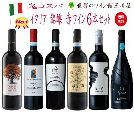 【全品P5倍＆クーポン★6/1】　イタリア銘醸ワイン6本セットワイン セット 鬼コスパ750ML×6 　ギフト 父の日 金賞 750ML おすすめ