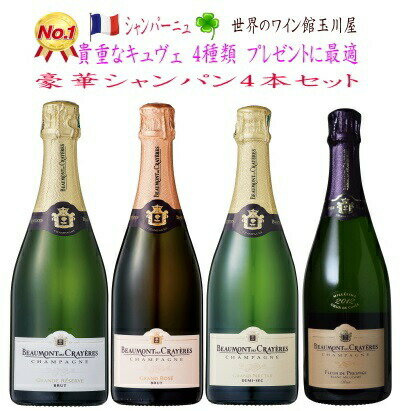 【全品P2倍★本日限り】　【送料無料 】シャンパン4本 ギフトセット 三万円 3万円 シャンパーニュ　wine 　　　ギフト 父の日 金賞 750ML おすすめ