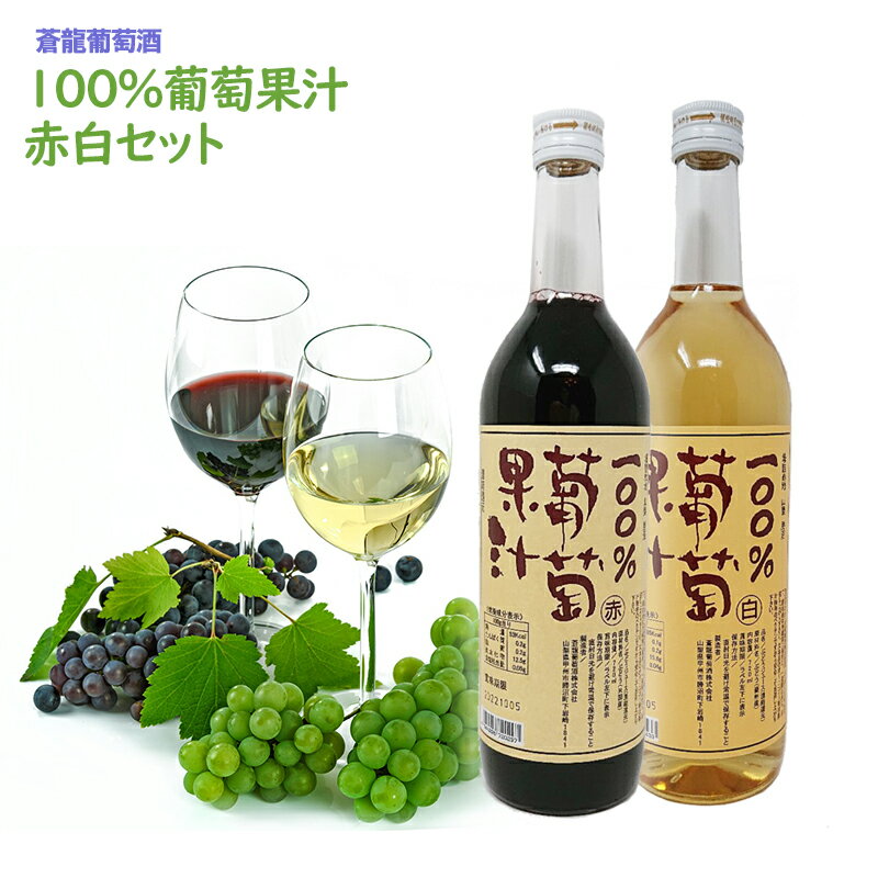 ジュース2本セット 蒼龍葡萄酒 赤白セット 日本 山梨 ぶどうジュース ジュースギフト 750ml ギフトボックス付き 詰め合わせ ブドウジュース お酒 ギフト プレゼント 送料無料 葡萄ジュース 高級 父の日