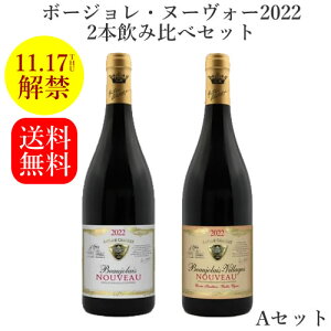 ＜11/17解禁＞【送料無料】【Aセット】ボージョレ・ヌーヴォー 2022 赤2本飲み比べセット(赤2)　アントワーヌ・シャトレ　ボージョレ　新酒　ヴィラージュ・ヌーヴォー