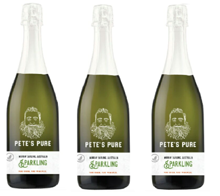 スパークリングワイン,オーストラリア,白泡ワインセット ピーツ ピュア スパークリング 3本セット 白泡 750ml 送料無料