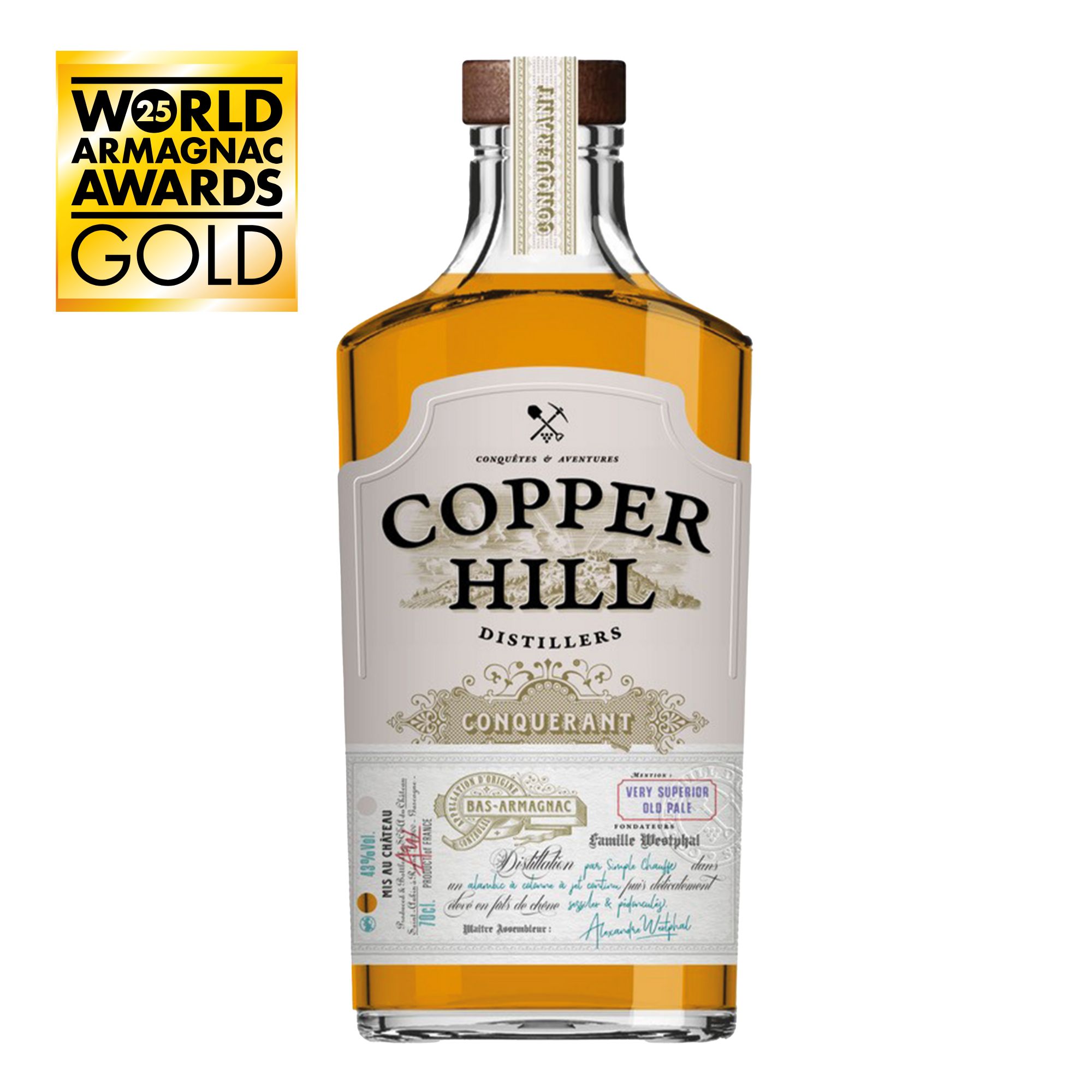 【金賞受賞】アルマニャック コッパーヒル VSOP コンケラン 700ml 43度 ブランデー フランス産 ギフト プレゼント 贈り物 御祝い 手土産 宅飲み ウイスキー好きにも 伝統のガスコーヌ製法