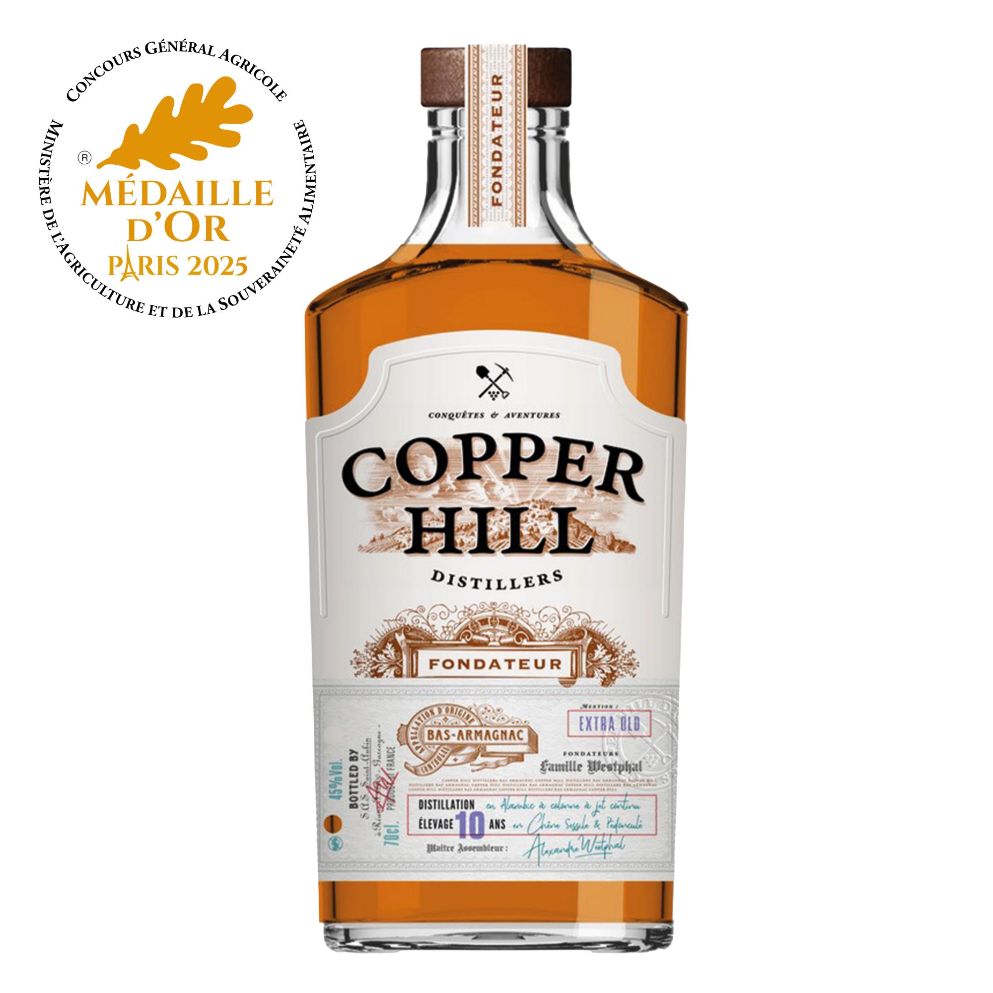 【金賞受賞】アルマニャック コッパーヒル XO フォンダトゥール 700ml 43度 ブランデー フランス産 ギフト 高級 贈り物 御祝い 退職祝い 父の日 誕生日 伝統のガスコーヌ製法