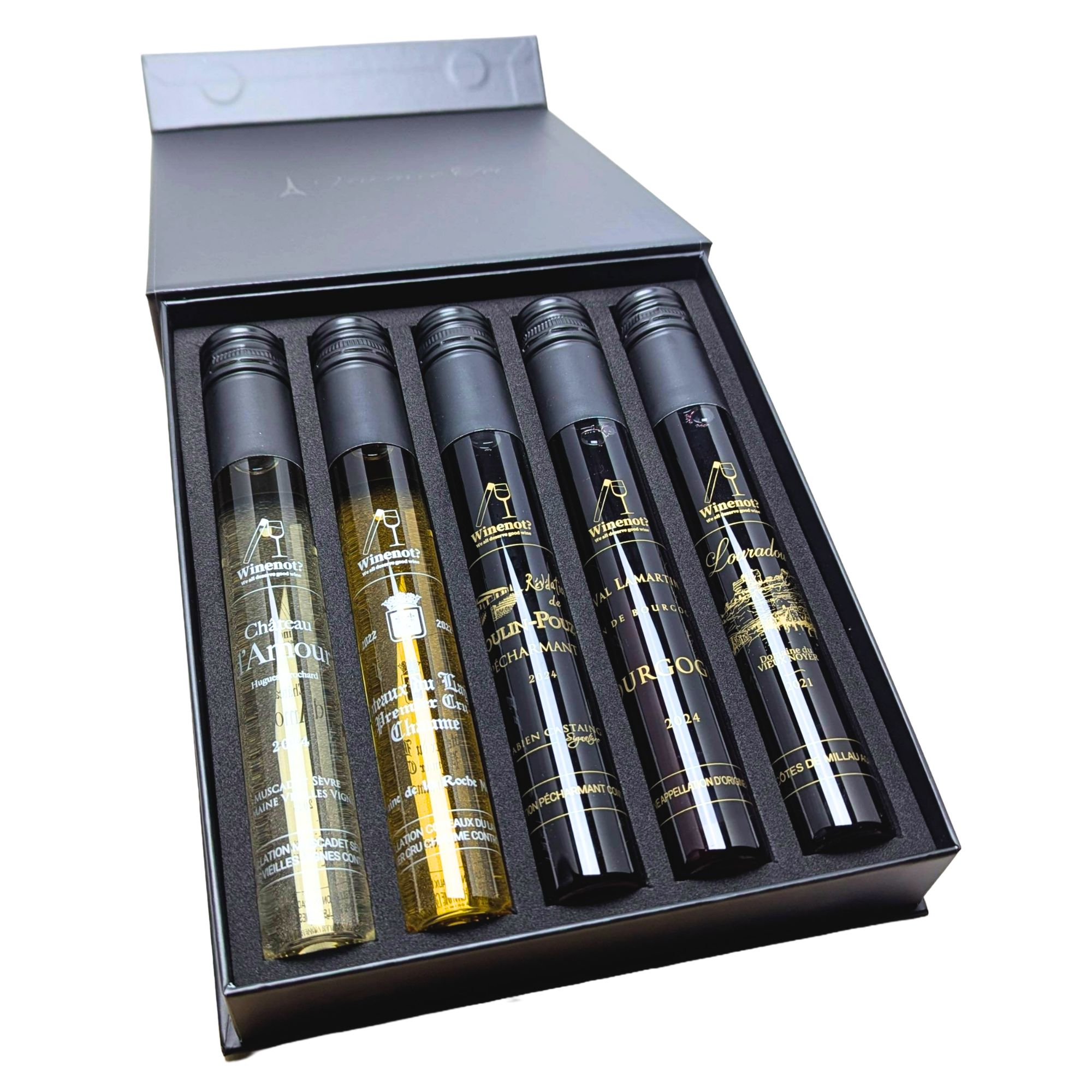 母の日 ワイン ギフト 飲み比べ セット ミニボトル 赤3本 白2本 各100ml 詰め合わせ おしゃれ 箱付き 贈り物 お祝い 内祝い お返し 結婚祝い 誕生日 誕生日 プチギフト Winenot? ジュネーズ 04 送料無料（楽天・Winenot 楽天市場店）