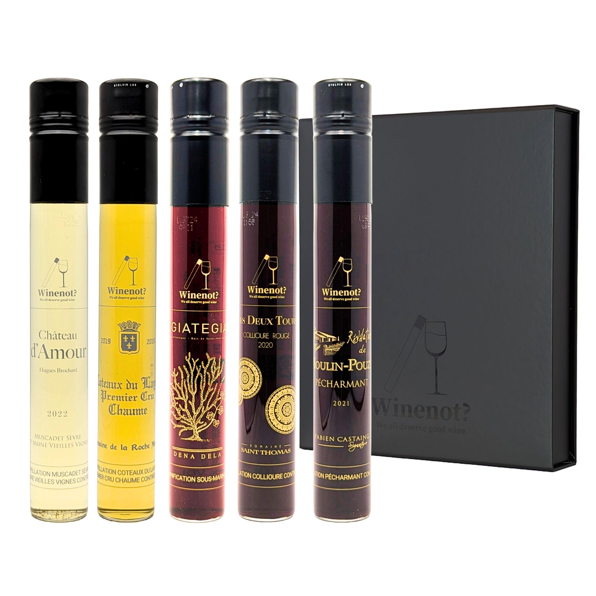 ワインギフト 赤3本&白2本 ミニボトル 飲み比べ セット 詰め合わせ 箱付き 贈り物 お酒 お祝い 誕生日 プレゼント 甘口 辛口 ビオワイン Winenot...