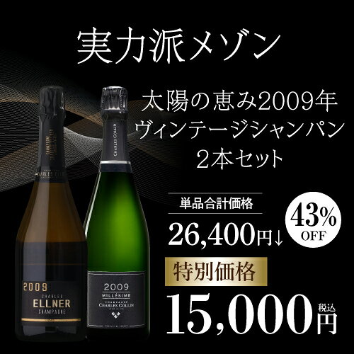 【1本/7,500円】送料無料秀逸ヴィンテージ2009年を飲み比べるシャンパン 2本セット 750ml 2本入シャンパン シャンパーニュ シャルル エルネー シャルル コラン シャンパンセット ワインセット 浜運A winepro-10008338 WINE PRO楽天市場店 サンプル画像2
