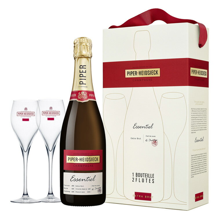 【グラスセット】パイパー エドシックエッセンシエル エクストラ ブリュット NVPIPER HEIDSIECK ESSENTIEL EXTRA BRUT GLASS SET 750ml×1 Glass×2 スパークリングワイン スパークリング ワイン 辛口 シャンパン