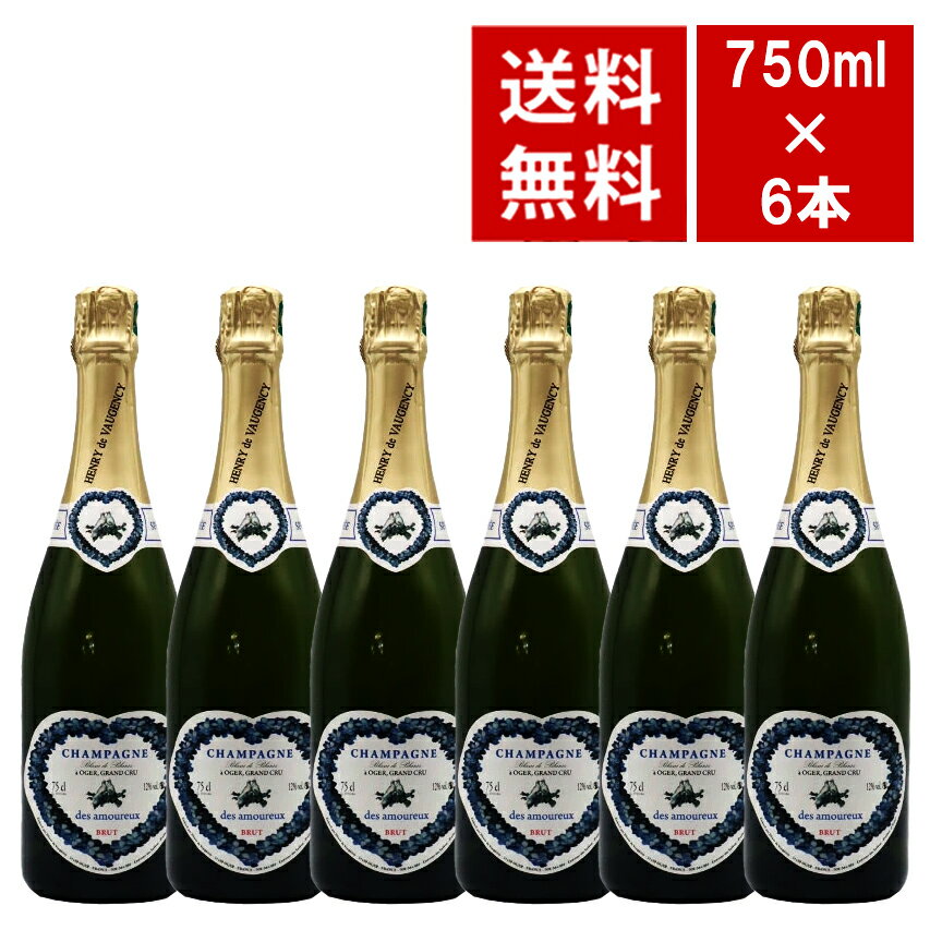 【送料無料 6本セット】アンリ ド ヴォージャンシー グラン クリュ キュヴェ デ ザムルー ブラン ド ブラン ブリュット ワインセットHenry de Vaugency Champagne Oger Grand Cru Cuvee des Amoureux