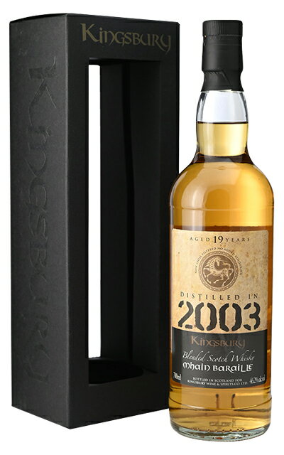 メイン バライル 2003 19年熟成品 ブレンデット スコッチ ウイスキー キングスバリー社 CASK No.96MHAIN BARAILLE DISTILLED  AGED 19 YEARS BLENDED SCOTCH WHISKY KINGSBURY CASK