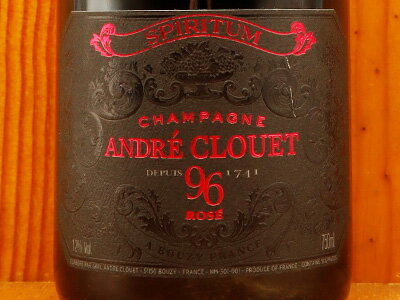 うきうきワインの玉手箱のアンドレ クルエ シャンパーニュ ロゼ スピリタム キャトル ヴァン セーズ96(グラン クリュ 特級 ) ブリュット AOCロゼ シャンパーニュANDRE CLOUET Champagne Brut Rose SPIRITUM 96 NV CHAMPAGNE Grand Cru Rose｜アングル2