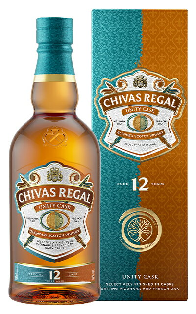 【正規品 箱入】シーバスリーガル ユニティカスク 12年 ブレンデッド スコッチ ウイスキー ミズナラ樽&フレンチオーク樽 700ml 40%CHIVAS REGAL UNITY CASK AGED 12 YEARS BLENDED SCOTCH WHISKY 700ml 40%