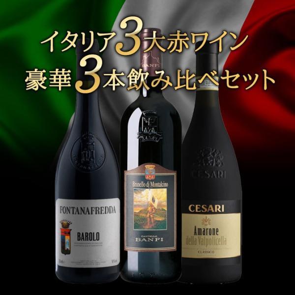 ワインセット イタリア三大赤ワイン 飲み比べセット B 送料無料