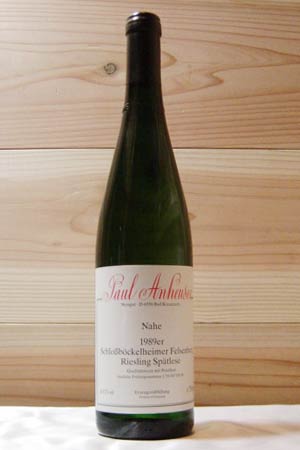 シュロス　ベッケルハイマー　フェルゼンベルク　[1989]年　リースリング シュペートレーゼ（ポール アンホイザー家元詰）Schloss bockelheim Felsenbergナーエのトップ畑からの飲み頃ワイン