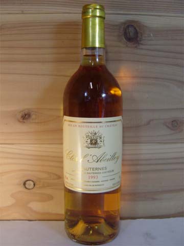 クロ ラベイィ[1993]年　AOCソーテルヌClos L'Abeilley AOC Sauternes12年以上を経てすばらしい熟成をしたシャトー レイヌ ヴィニョーが造る飲み頃ソーテルヌ！
