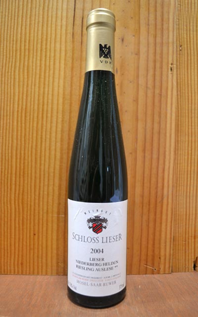 リーザー ニーダーベルク ヘルデン リースリング アウスレーゼ[2004]年 ハーフサイズ シュロス リーザー元詰Liser Niederberg Helden Riesling Auslese [2004] Weingut Scloss Lieser