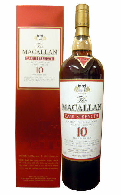 ザ マッカラン カスクストレングス ハイランド シングル モルト スコッチ(シェリーカスク)10年 1L ビッグサイズThe MACALLAN Highland Single Malt Cask Strength Scotch Whisky 10years old 1000ml