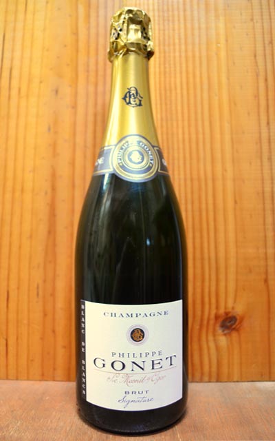 フィリップ ゴネ シャンパーニュ シナチュール ブリュット ブラン ド ブラン (ル メニル シュール オジェ村) フィリップ ゴネ家 AOCブラン ド ブラン シャンパーニュPhilippe Gonet Champagne Signature Brut Blanc de Blancs (Le Mesnil Sur Oger)