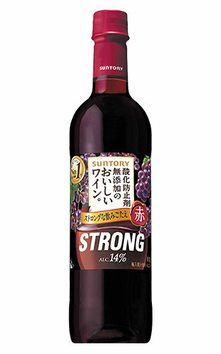 酸化防止剤無添加のおいしいワイン ストロング(赤) サントリー ミディアムボディ 720ml ペットボトル