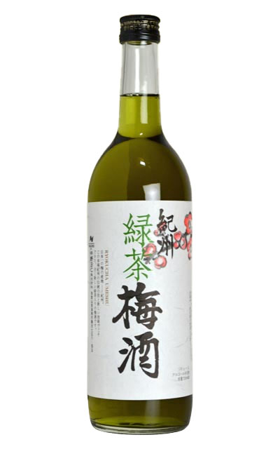 紀州 緑茶梅酒（720ml）【健康食前酒】注目！綺麗なグリーンティーに梅酒が！？グラスに注ぐと雰囲気のあるカクテルに変身？